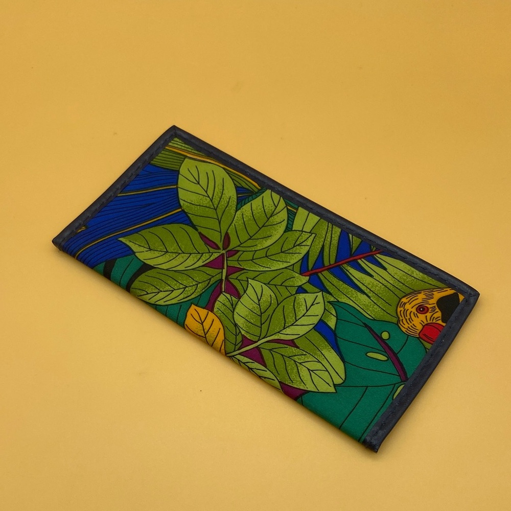 Vintage parrot jungle print eyewear case folded wallet - 0021HP